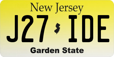NJ license plate J27IDE