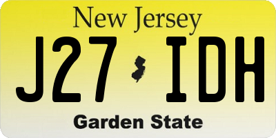 NJ license plate J27IDH