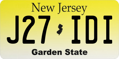 NJ license plate J27IDI