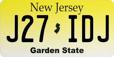 NJ license plate J27IDJ