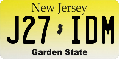 NJ license plate J27IDM