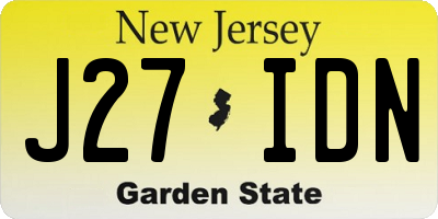 NJ license plate J27IDN