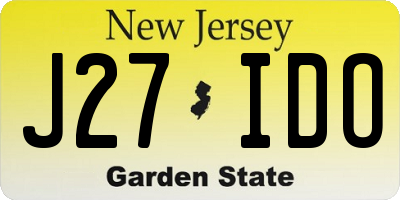 NJ license plate J27IDO