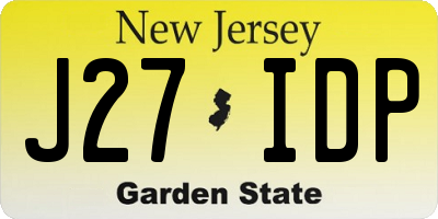 NJ license plate J27IDP