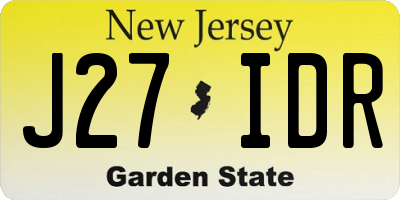 NJ license plate J27IDR