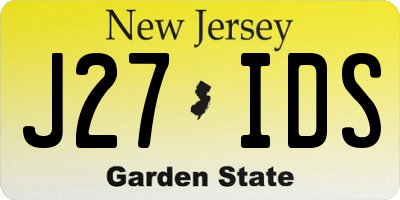 NJ license plate J27IDS