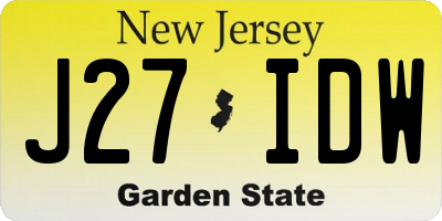 NJ license plate J27IDW