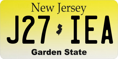 NJ license plate J27IEA