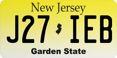 NJ license plate J27IEB