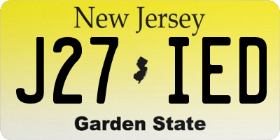 NJ license plate J27IED