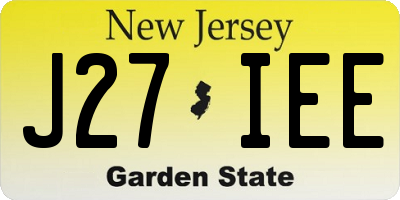 NJ license plate J27IEE