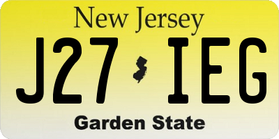 NJ license plate J27IEG