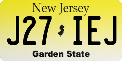NJ license plate J27IEJ