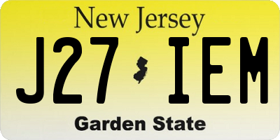 NJ license plate J27IEM