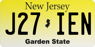 NJ license plate J27IEN