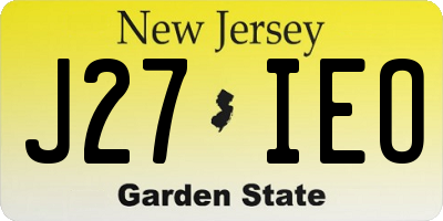NJ license plate J27IEO