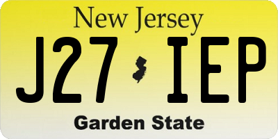 NJ license plate J27IEP