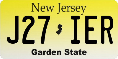 NJ license plate J27IER