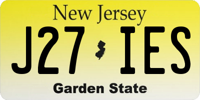 NJ license plate J27IES