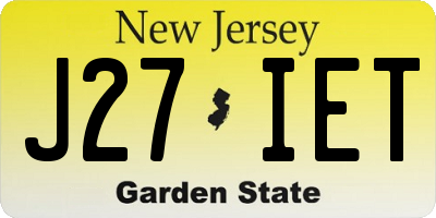 NJ license plate J27IET