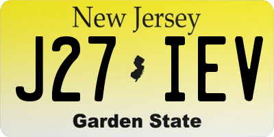 NJ license plate J27IEV
