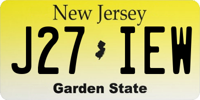 NJ license plate J27IEW