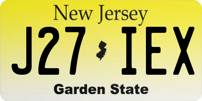 NJ license plate J27IEX