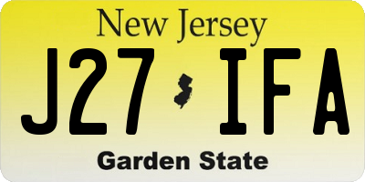 NJ license plate J27IFA