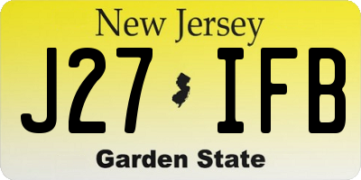 NJ license plate J27IFB