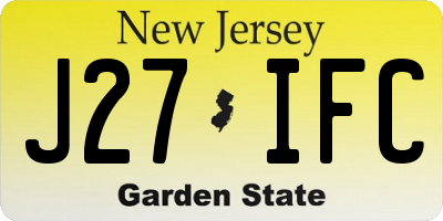 NJ license plate J27IFC
