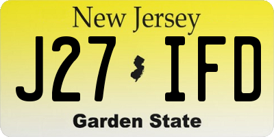 NJ license plate J27IFD
