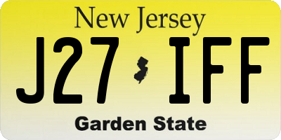 NJ license plate J27IFF