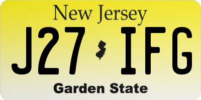NJ license plate J27IFG