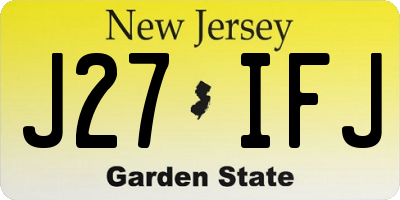NJ license plate J27IFJ