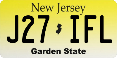 NJ license plate J27IFL