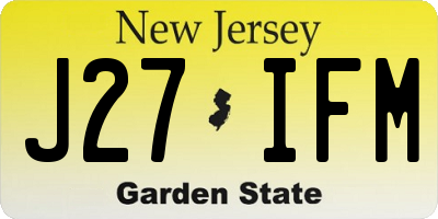 NJ license plate J27IFM
