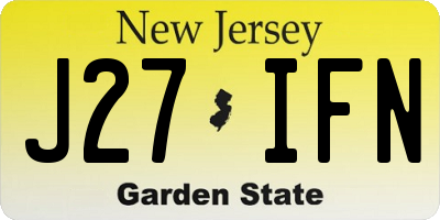 NJ license plate J27IFN