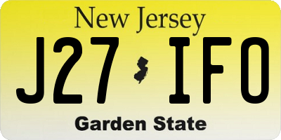 NJ license plate J27IFO