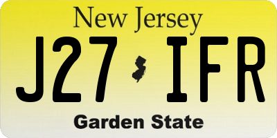 NJ license plate J27IFR