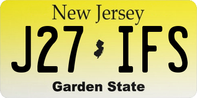 NJ license plate J27IFS