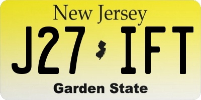 NJ license plate J27IFT