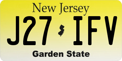 NJ license plate J27IFV