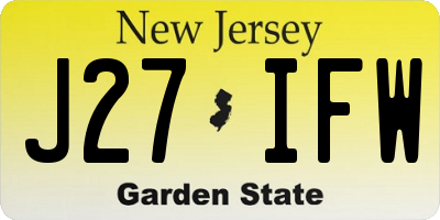 NJ license plate J27IFW