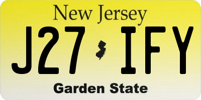 NJ license plate J27IFY