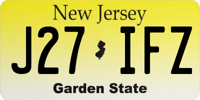 NJ license plate J27IFZ