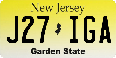 NJ license plate J27IGA
