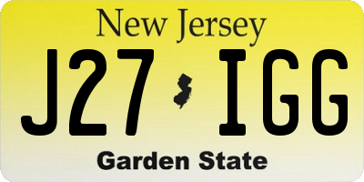 NJ license plate J27IGG