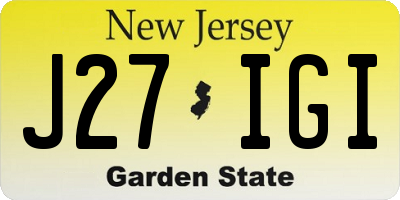 NJ license plate J27IGI