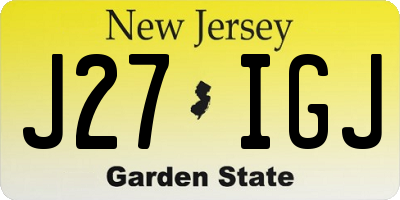 NJ license plate J27IGJ