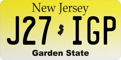 NJ license plate J27IGP